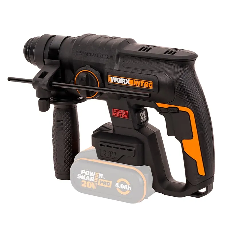 Перфоратор WORX WX381 20V 2Дж бесщеточный аккумуляторный — детальное фото