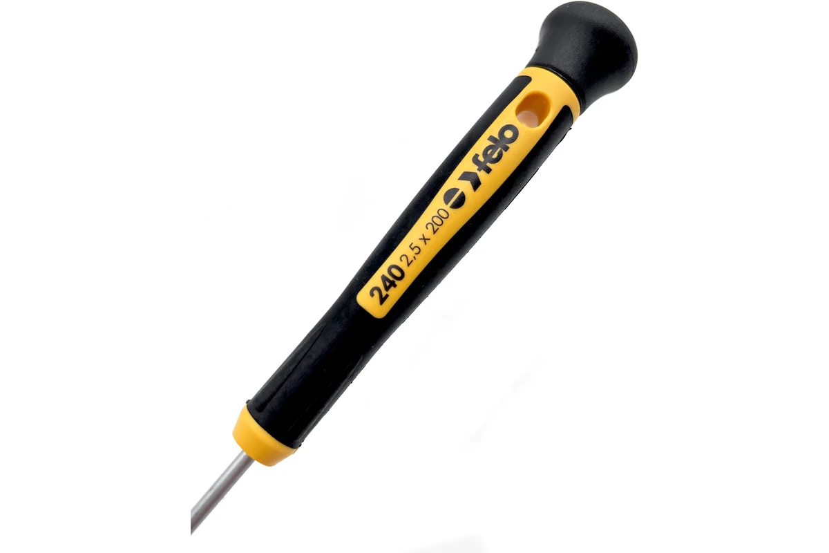 Шлицевая плоская отвертка для точных работ Felo 2,5х0,4х200 мм 24025750 — детальное фото
