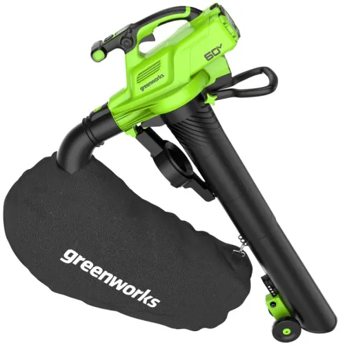 Воздуходувка-пылесос Greenworks GD60BVII 60V 2409307 (368 км/ч) бесщеточная аккумуляторная — детальное фото
