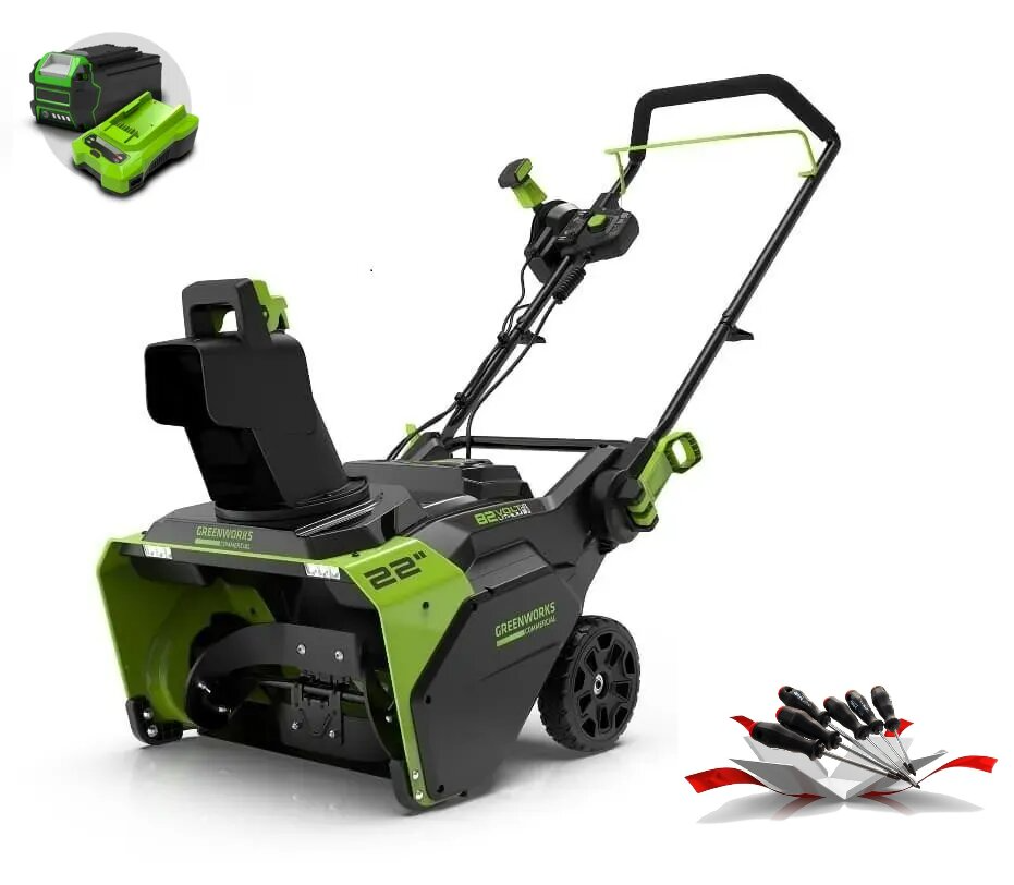 Снегоуборщик Greenworks GD82ST 82V 2602507 (56 см) бесщёточный аккумуляторный — детальное фото