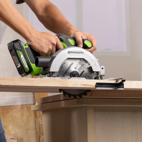 Циркулярная пила Greenworks GD24CS165 24V 1501607 бесщеточная аккумуляторная — детальное фото