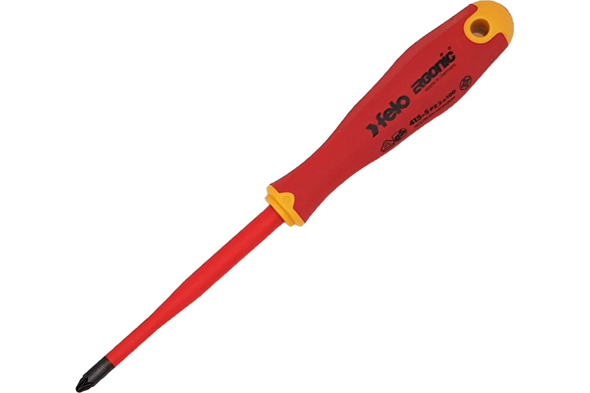 Диэлектрическая отвертка Felo PZ 2х100, E-Slim Ergonic 41529390 — детальное фото